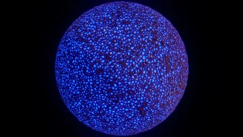 Sphere with animated glowing texture on black background. 3d render Stock Footage 233058067
