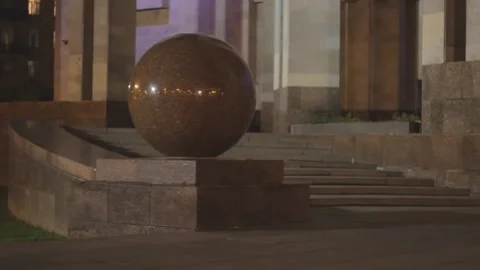 Sphere architectural decoration light spotlight abstract stone art design Vídeo Stock 138564445