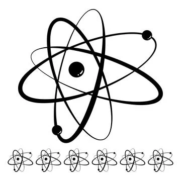 Sphere atom orbit cartoon vector graphic 스톡 일러스트