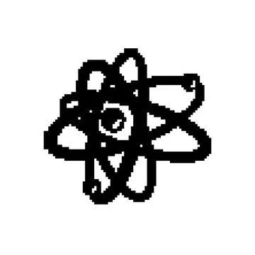 Sphere atom orbit pixel art vector illustration Stock Illustration