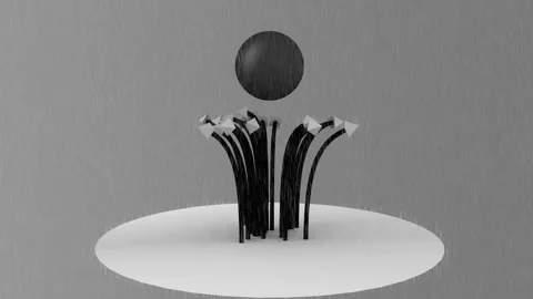 Sphere on attractor in the passage of rain - 4K - ProRes Stock Footage 166884812