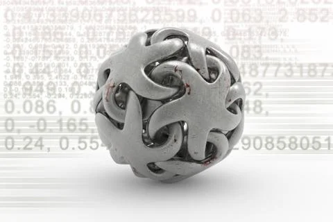 Sphere on a background of numbers Stock Illustration