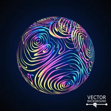 Sphere Background With Shiny Glitters. Vector Glowing Composition Stock Illustration