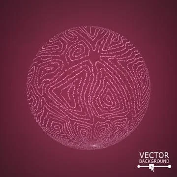 Sphere Background With Shiny Glitters. Vector Glowing Composition Stock Illustration