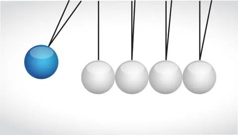 Sphere balls hitting each other illustration Stock Illustration