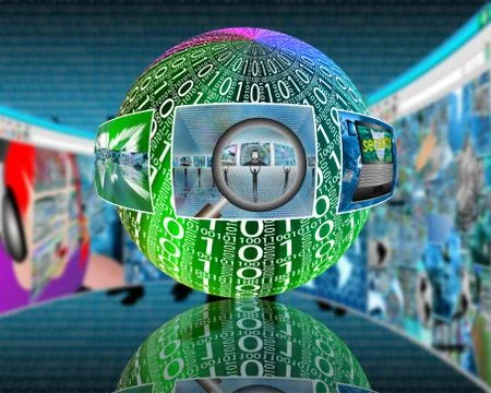 Sphere binary code Illustrazione stock