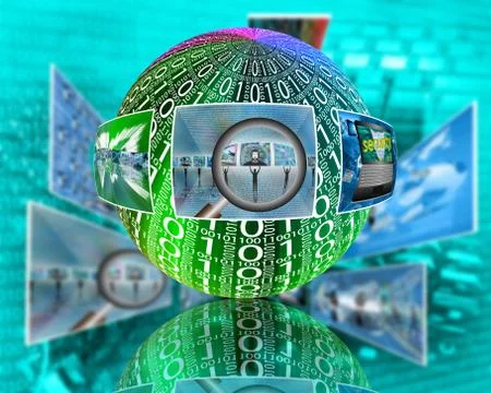 Sphere binary code Stock Illustration