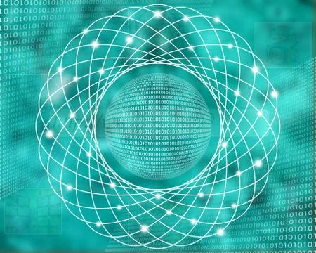 Sphere of binary code Stock Illustration