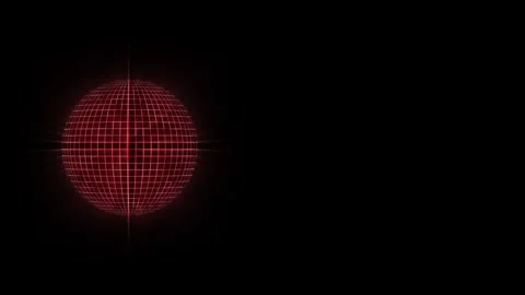 A sphere of black squares with red light coming out at the edges . Abstract Stock Footage 271504167