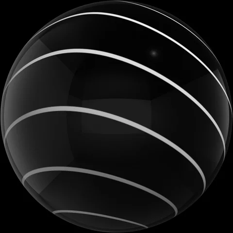 Sphere black with thin white wavy lines contains alpha channel Stock Footage 112763015