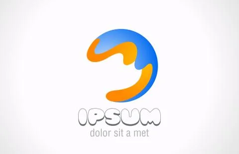 Sphere blob funny logo template abstract. fun paint drop. gaming concept. Illustrazione stock