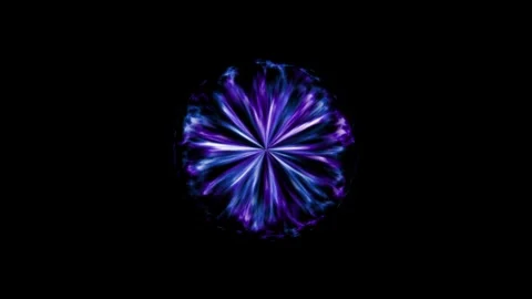 A sphere with blue and purple sinuous lines inside, on a dark background Stock Footage 275497782
