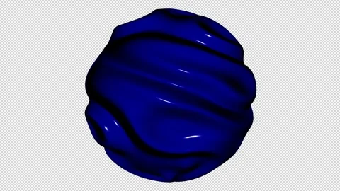 Sphere with Blue Waves, Alpha Channel, Unique Design, Exclusive, 3D Render Stock Footage 270835245