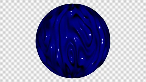 Sphere with Blue Waves, Alpha Channel, Unique Design, 3D Render, Exclusive Stock Footage 270835371
