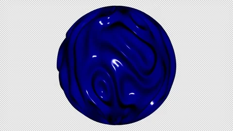 Sphere with Blue Waves, Alpha Channel, Exclusive, Unique Design, 3D Render Stock Footage 270835380
