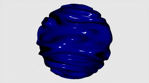 Sphere with Blue Waves, Alpha Channel, Exclusive, 3D Render, Unique Design Stock Footage 270835796