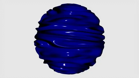Sphere with Blue Waves, Alpha Channel, 3D Render, Unique Design, Exclusive Stock Footage 270835853