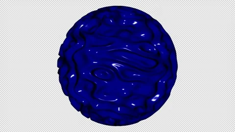 Sphere with Blue Waves, Alpha Channel, 3D Render, Exclusive, Unique Design Stock Footage 270836002