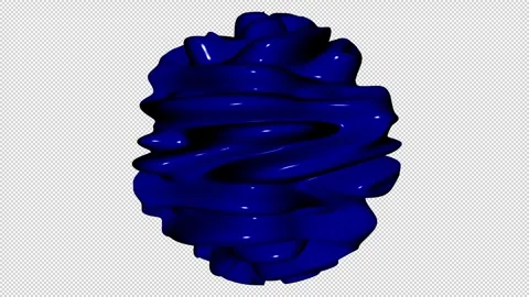 Sphere with Blue Waves, Exclusive, 3D Render, Unique Design, Alpha Channel Stock Footage 270836729
