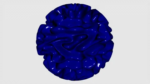 Sphere with Blue Waves, Exclusive, 3D Render, Alpha Channel, Unique Design Stock Footage 270836943