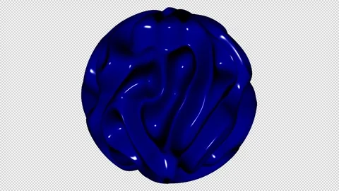 Sphere with Blue Waves, Exclusive, Alpha Channel, Unique Design, 3D Render Stock Footage 270836527