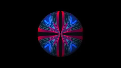 Sphere with bright glowing lines on black, 3d render background, computer Stock Illustration