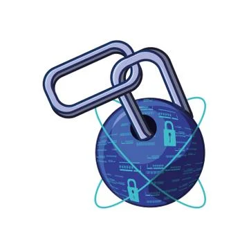 Sphere browser with chains Illustrazione stock