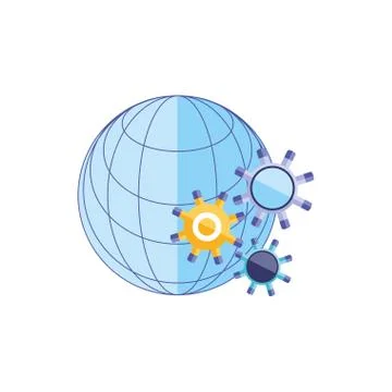 Sphere browser with gear pinions Stock Illustration