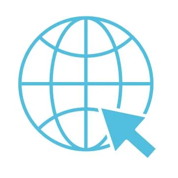 Sphere browser with mouse pointer silhouette style icon Stock Illustration