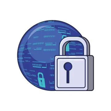 Sphere browser with padlock Stock Illustration