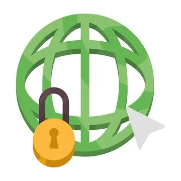 Sphere browser with padlock Stock Illustration
