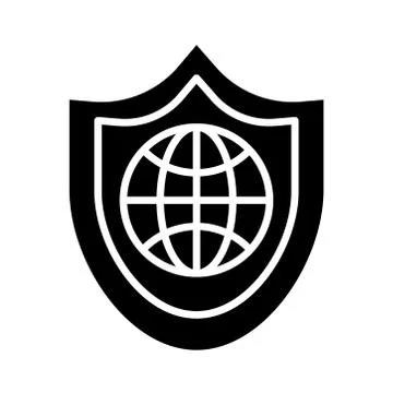 Sphere browser in shield silhouette style イラスト素材