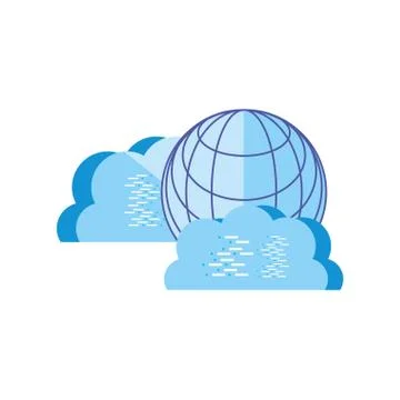 Sphere browser technology with cloud computing Illustrazione stock