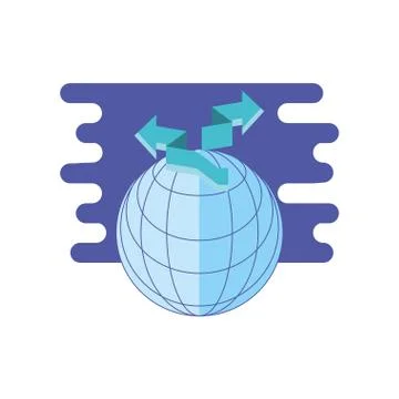 Sphere browser technology with set of arrows Illustrazione stock