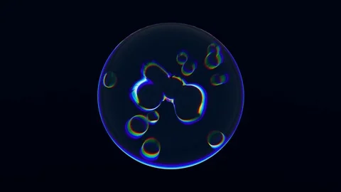 Sphere with bubbles moving in it. Seamless loop 3d motion background Stock Footage 125995890