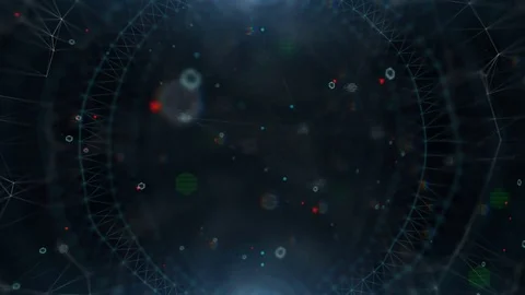 Sphere of business flows. many elements reflecting corporate ethics.depth of Stock Footage 80765604