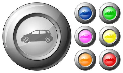 Sphere button car Stock Illustration