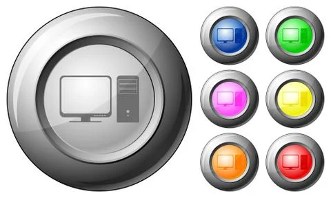 Sphere button computer Stock Illustration