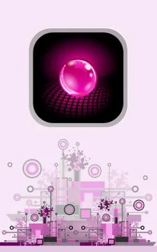 Sphere as button. Hi-tech abstract background. Stock Illustration