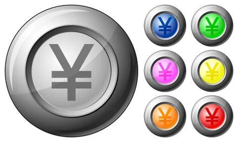 Sphere button yen Stock Illustration