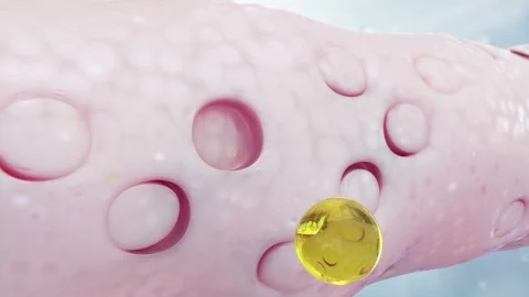 Sphere cell fly to vessel and regenerate it with Alpha chanel 库存影片 87614300