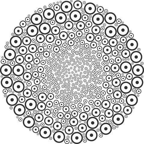 Sphere Center Icon Burst Round Globula Collage Stock Illustration