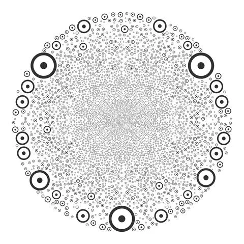 Sphere Center Icon Collage Exploding Round Cluster Stock Illustration