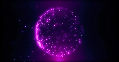 Sphere circle ball made of small luminous flying particles dots grains of s.. Stock Illustration