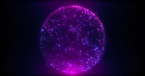 Sphere circle ball made of small luminous flying particles dots grains of s.. Stock Illustration