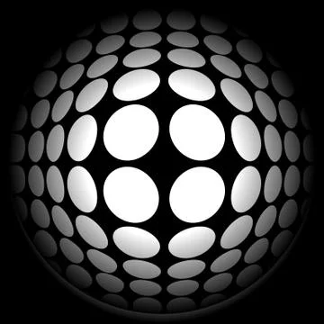 Sphere, circles abstract monochrome pattern with distortion effect. Repeatabl イラスト素材