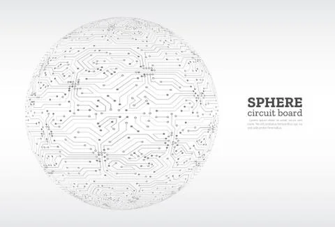 Sphere circuit board vector illustration. Electronic motherboard concept Stock Illustration