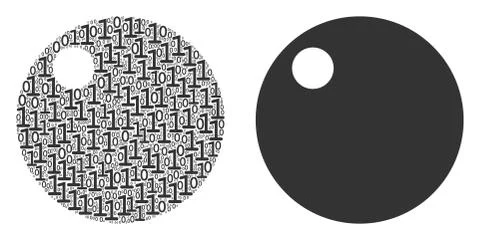 Sphere Collage of Binary Digits Illustrazione stock