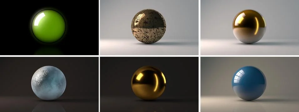 Sphere Collection 3D Rendering Stock Photos