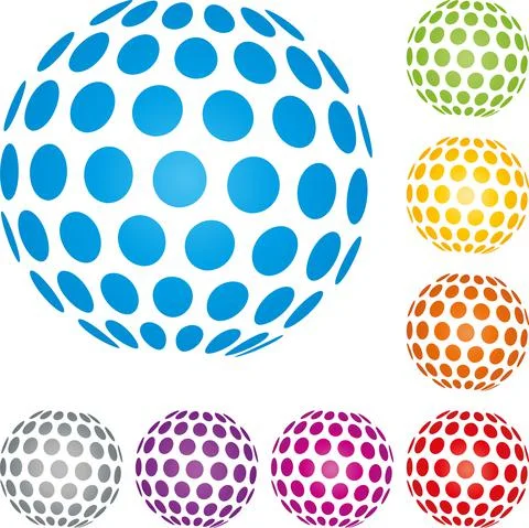 Sphere, collection, technology logo, icon Stock Illustration